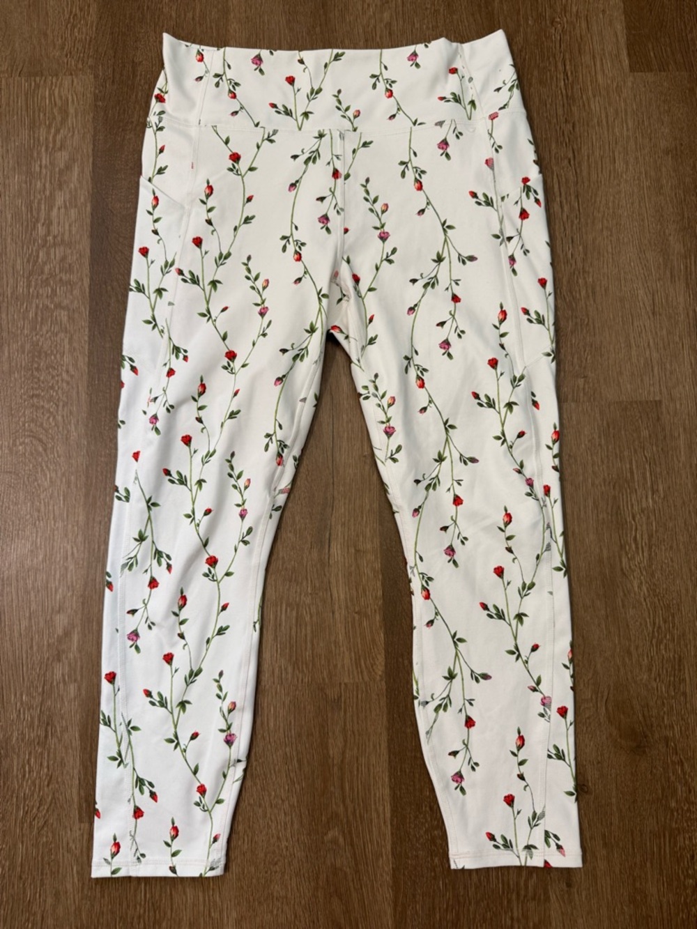 Fabletics PureLuxe Floral Ankle Leggings High-Rise XL White Red Green Pink